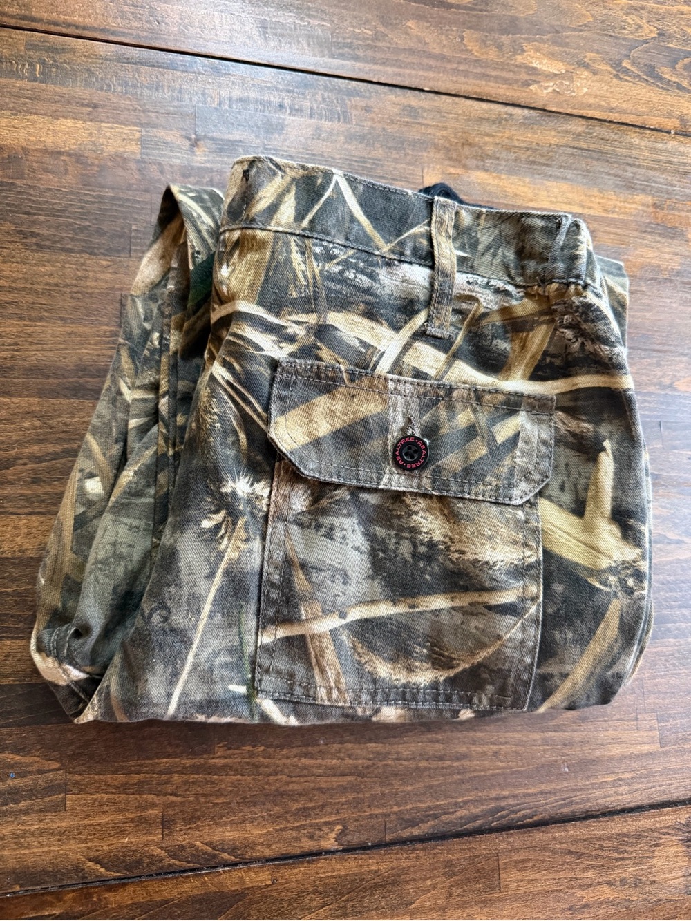Realtree Max-5 Camouflage Hunting Pants Womens M Drawstring Cuffs 32x32 Pink